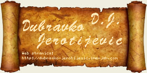 Dubravko Jerotijević vizit kartica
